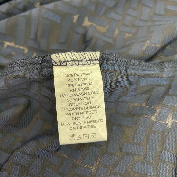 Susan Graver Blue Velvet Pattern Over Sheer Open Vest Top Women's Small - Picture 8 of 11